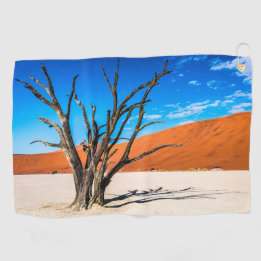 Toter Baum in Deadvlei, Namibia Golfhandtuch