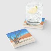 Toter Baum in Deadvlei, Namibia Steinuntersetzer (Seitenansicht)