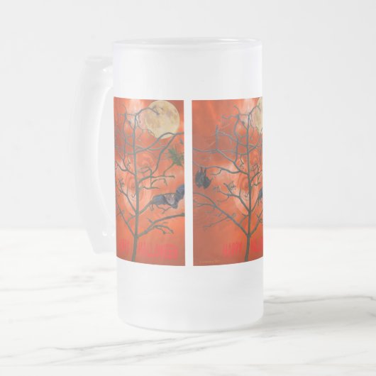 Toter Baum inmitten einer Orangen Beängstigenden H Mattglas Bierglas (Vorderseite Links)