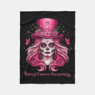 Toter Brustkrebs-Bewusstsein Skelett Frauen Pink Fleecedecke