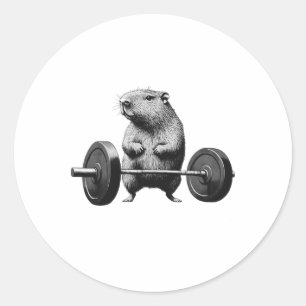 Toter Capybara Lustiger Fitness Nagetier Liebhaber Runder Aufkleber