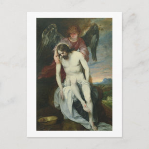Toter Christus, unterstützt von einem Engel, c.164 Postkarte
