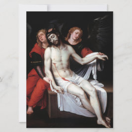 Toter Christus, unterstützt von zwei Engeln (Ribal Karte
