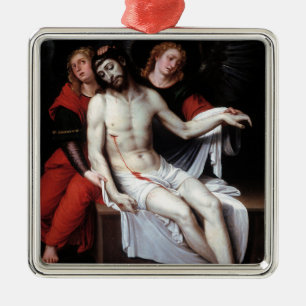 Toter Christus, unterstützt von zwei Engeln (Ribal Ornament Aus Metall