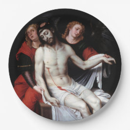 Toter Christus, unterstützt von zwei Engeln (Ribal Pappteller