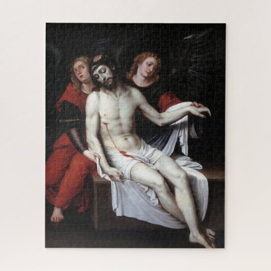 Toter Christus, unterstützt von zwei Engeln (Ribal Puzzle (Vertikal)