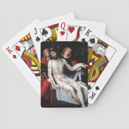 Toter Christus, unterstützt von zwei Engeln (Ribal Spielkarten