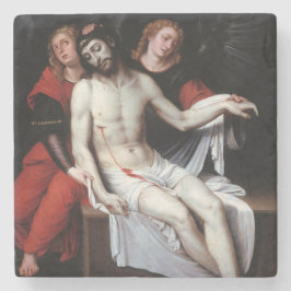 Toter Christus, unterstützt von zwei Engeln (Ribal Steinuntersetzer