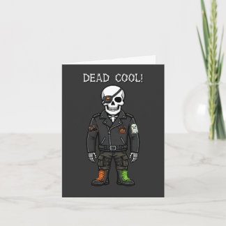 Toter cooler Skelett-Biker | Halloween Feiertagskarte