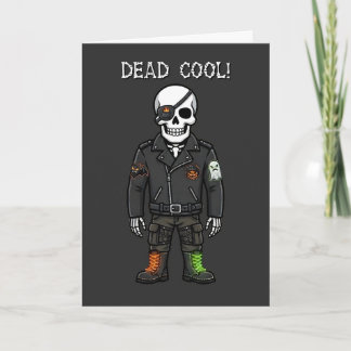 Toter cooler Skelett-Biker | Halloween Karte