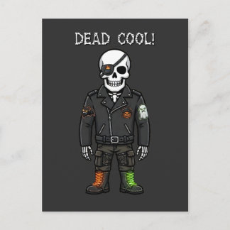 Toter Cooler Skelett-Biker | Halloween Postkarte