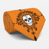 Toter Damast - Chic Sugar Skull-Krawatte Krawatte (Gerollt)