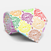 Toter Damast - Chic Sugar Skull-Krawatte Krawatte (Gerollt)