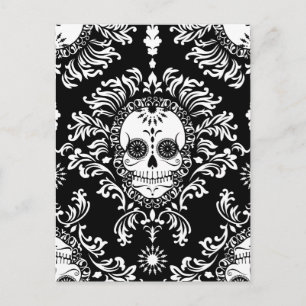 Toter Damast - Chic Sugar Skull Postcard Postkarte