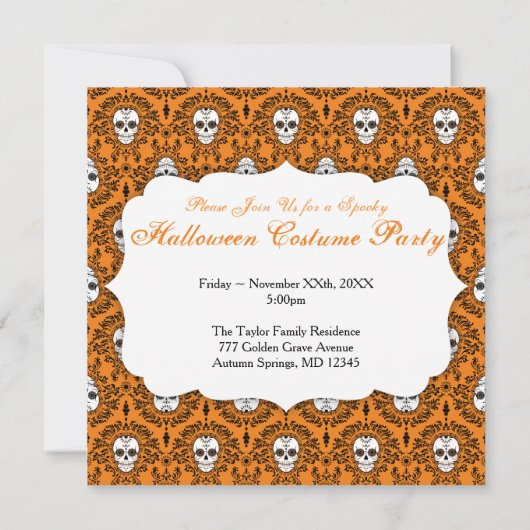 Toter Damast - Einladung von Zuckerschädel (Rückseite)