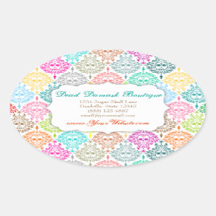 Toter Damast - kundenspezifischer Ovaler Aufkleber