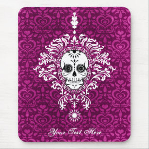 Toter Damast - kundenspezifischer Zuckerschädel Mousepad