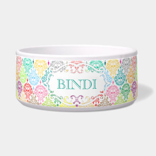 Toter Damast - Name-Hundeschüssel Napf