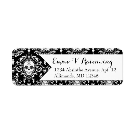 Toter Damast - Rücksendeadresse des Zuckerschädels (Vorne)