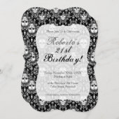 Toter Damast - schicke Einladung (Vorne/Hinten)