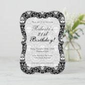 Toter Damast - schicke Einladung (Stehend Vorderseite)