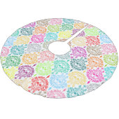 Toter Damast - schicke Zuckerschädel Polyester Weihnachtsbaumdecke (Schrägansicht)