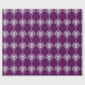 Toter Damast - schickes Zuckerschädel-Packpapier Geschenkpapier (Flach)