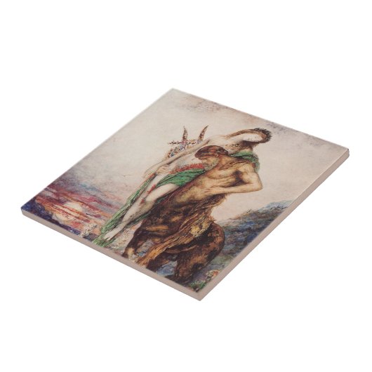 Toter Dichter wird von einem Centaur (Sonnenunterg Fliese (Seite)