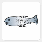 Toter Fisch Quadratischer Aufkleber (Vorderseite)