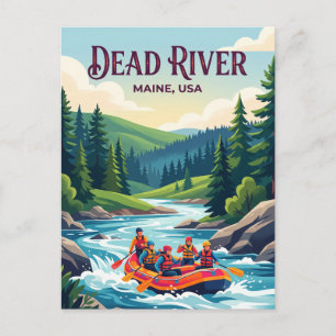Toter Fluss Maine, USA, Wildwasser-Rafting Postkarte