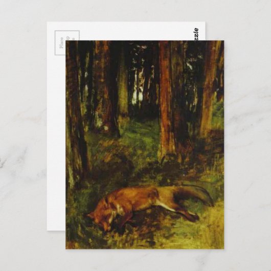 Toter Fuchs von Edgar Degas, der im Unterholz lieg Postkarte (Vorne/Hinten)