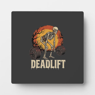 Toter-Heben-Skelett-Halloween-Gym-Workout-Design Fotoplatte
