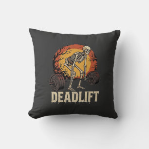 Toter-Heben-Skelett-Halloween-Gym-Workout-Design Kissen