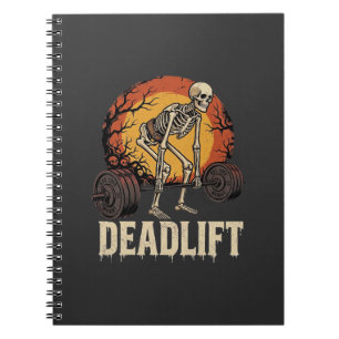 Toter-Heben-Skelett-Halloween-Gym-Workout-Design Notizblock