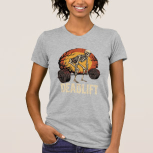 Toter-Heben-Skelett-Halloween-Gym-Workout-Design T-Shirt