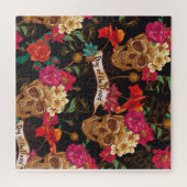 Toter Hintergrund der Schädelhaufen Blume Puzzle (Horizontal)