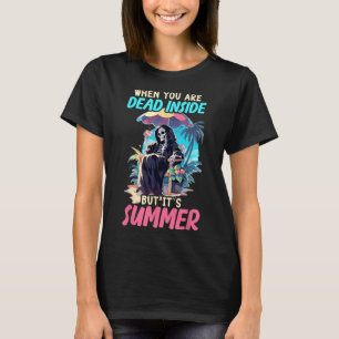 Toter Innen Sarkastischer Gothic-Skelett-Halloween T-Shirt