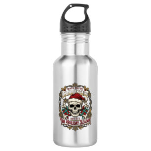Toter Innere Feiertagszeit Weihnachten Totenkopf S Edelstahlflasche