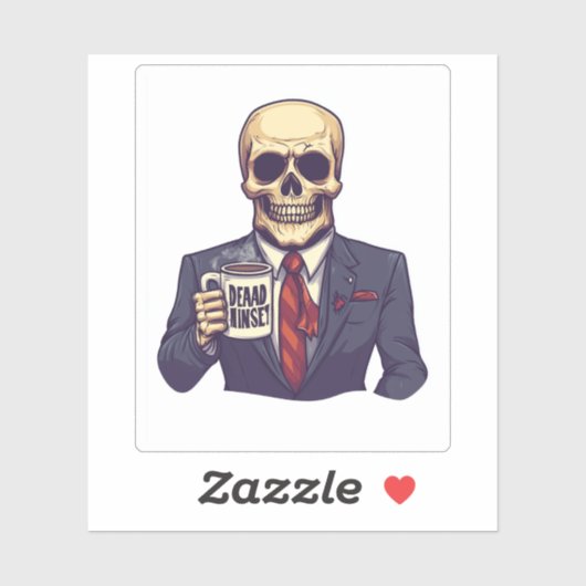 Toter Inside Skull - Funny Workday Skelett Aufkleber (Blatt)