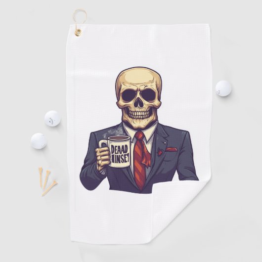 Toter Inside Skull - Funny Workday Skelett Golfhandtuch (Insitu)
