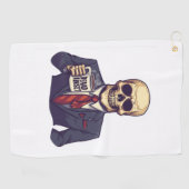 Toter Inside Skull - Funny Workday Skelett Golfhandtuch (Horizontal)