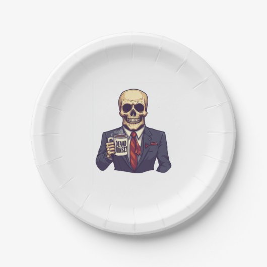 Toter Inside Skull - Funny Workday Skelett Pappteller (Vorderseite)