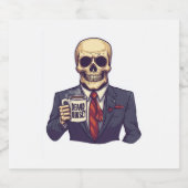 Toter Inside Skull - Funny Workday Skelett Schaumweinetikett (Einzelnes Label)