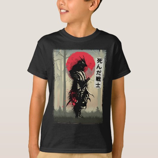 Toter japanischer Samurai-Krieger Japan Schwertbea T-Shirt (Vorderseite)