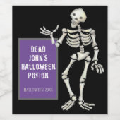 Toter John Halloween-Potion, Skeletton-Party Weinetikett (Einzelnes Label)
