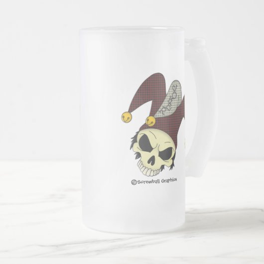Toter Joker-mattierte Bier-Tasse Mattglas Bierglas (VorderseiteRechts)