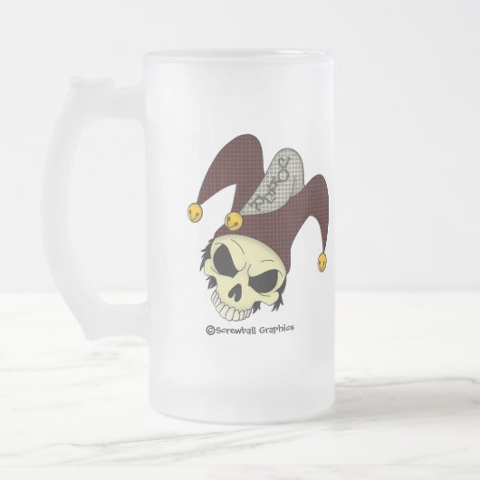 Toter Joker-mattierte Bier-Tasse Mattglas Bierglas (Links)