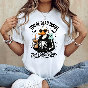 Toter Kaffee-Skelett-Ente im Eis T-Shirt