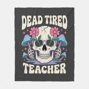 Toter Lehrer Schädel Pilz Halloween Grafik Fleecedecke