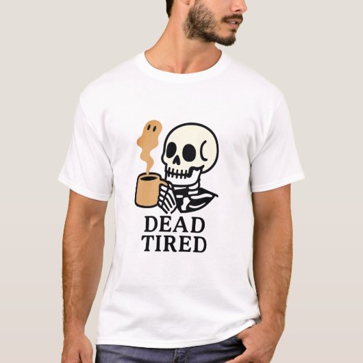 Toter müde Kaffee Spooky Halloween T - Shirt (Vorderseite)